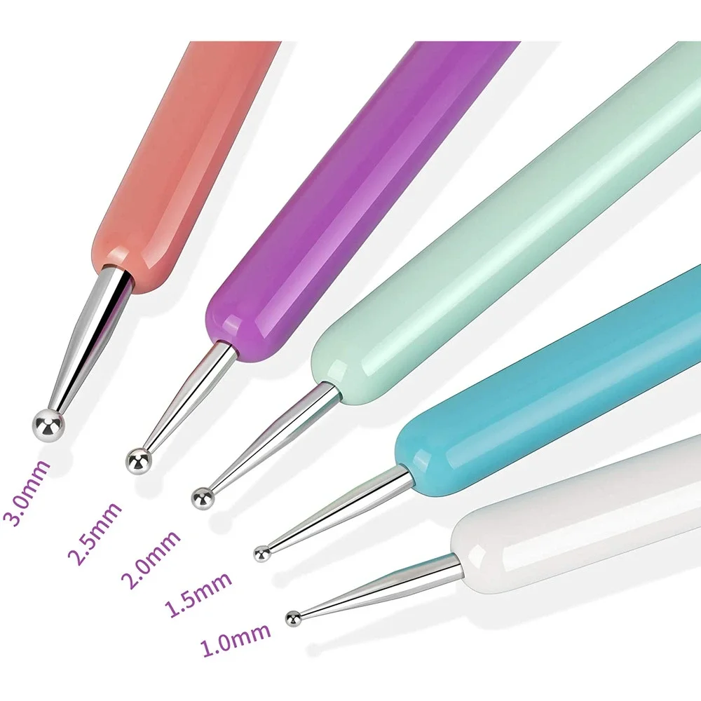 5 Pcs Embossing Stylus Set Pattern Tracing Transfer Paper Nail Art Dotting Tool
